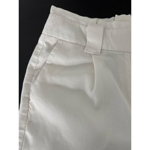 Express Linen Blend Pants 4 High Waisted Paperbag Quiet Luxury Preppy Old Money - Picture 8 of 12